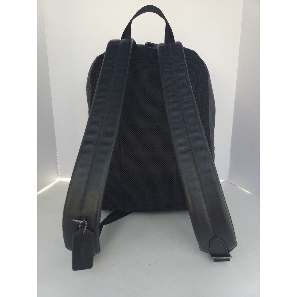 COACH MENS/UNISEX BOND BACKPACK PEBBLE LEATHER MIDNIGHT BLUE/BLACK NWOT - Picture 3 of 9